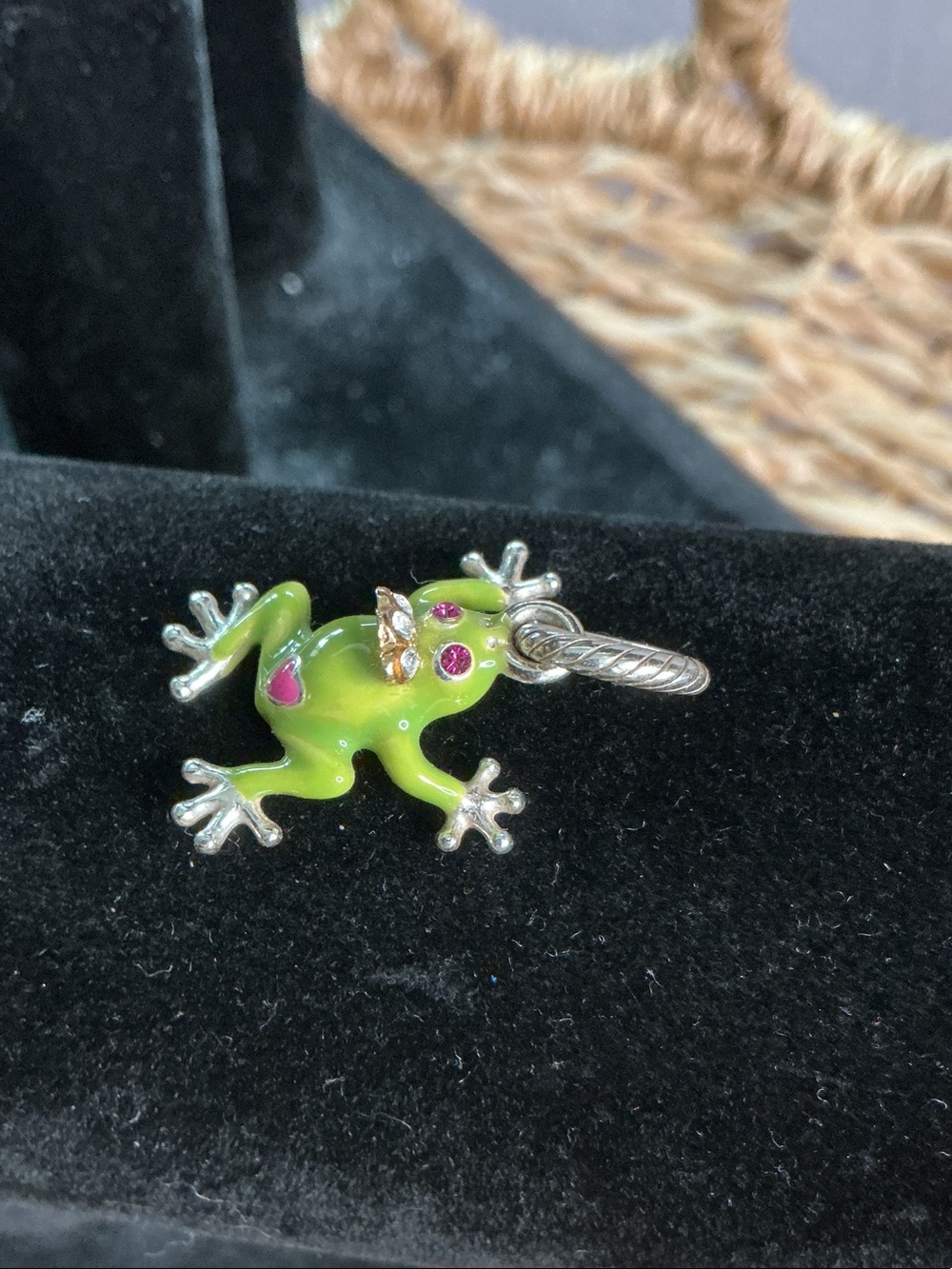 Brighton Green Frog charm